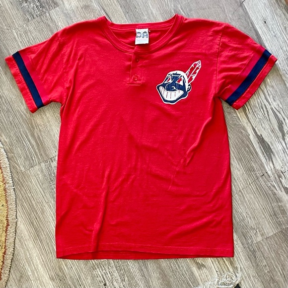 Vintage Other - Vintage 1990s Cleveland Indians Chief Wahoo Print Red Amateur Baseball T-Shirt